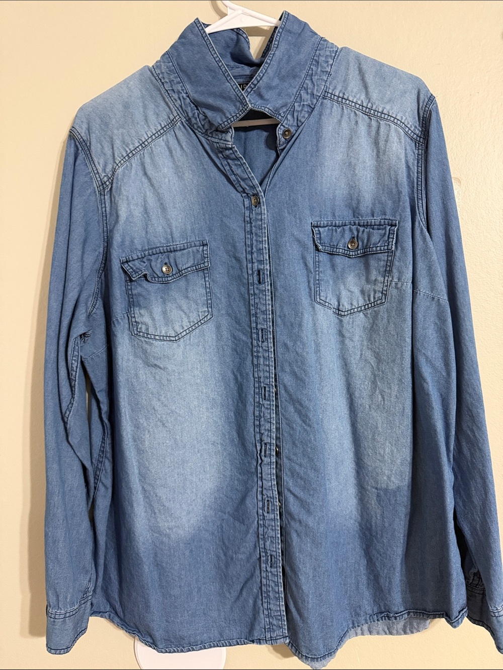 torrid Light Blue Denim Button-Front Shirt